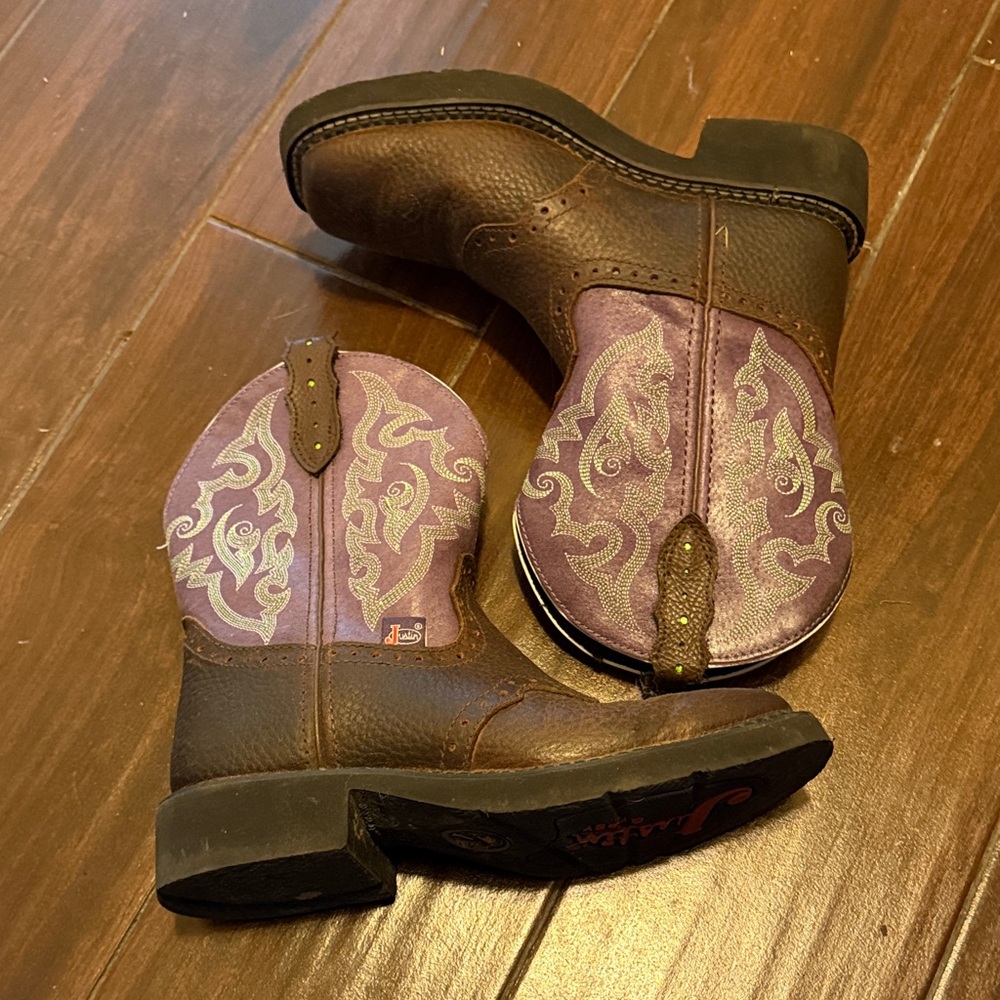 Justin Boots Brown and Purple Women's Shoes